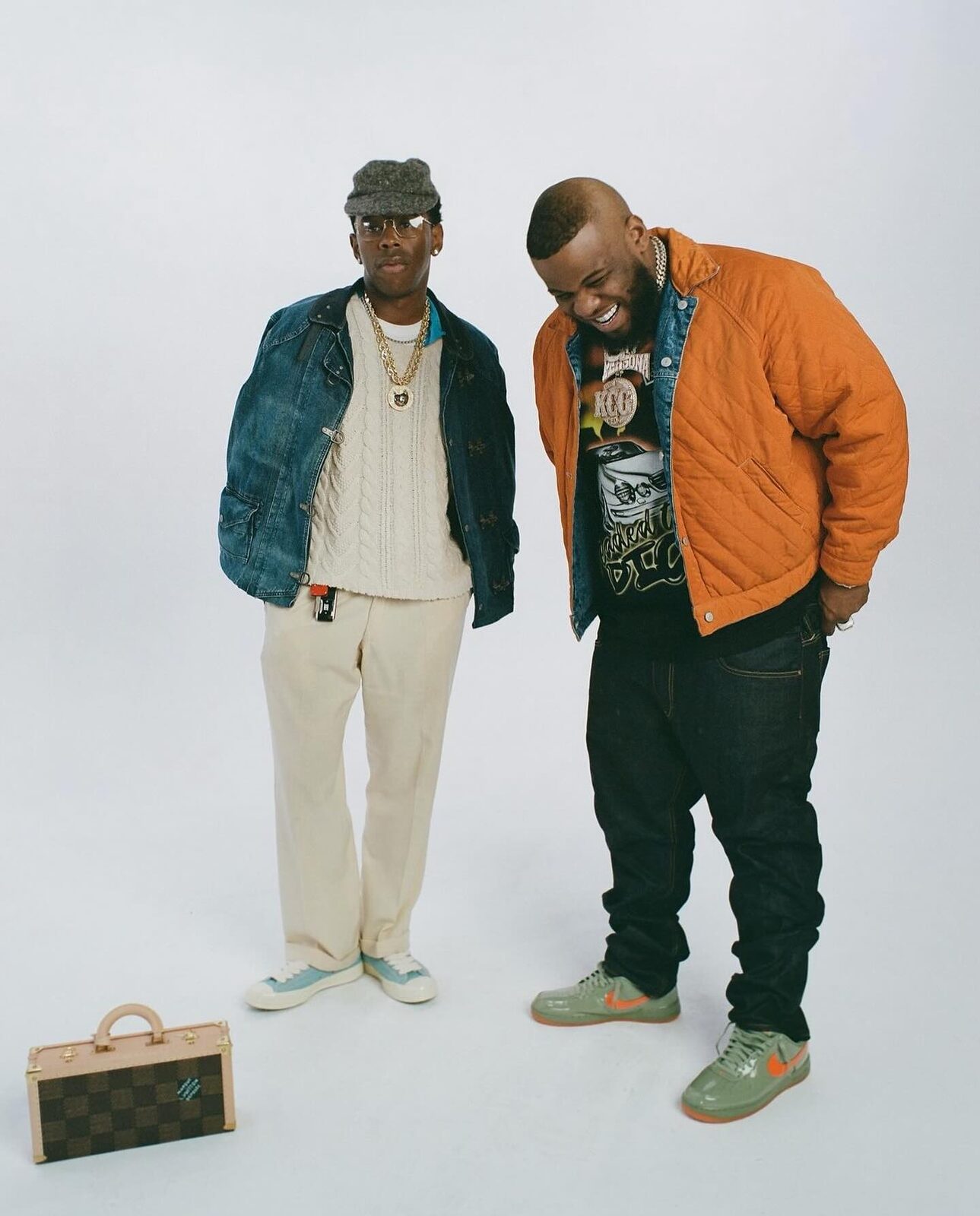 Tyler The Creator x Maxo Kream photo shoot at KNOWS STUDIOS CYC wall North Hollywood